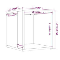 vidaXL Sidobord brun ek 33x33x34,5 cm konstruerat trä