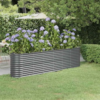 vidaXL Odlingslåda galvaniserat stål 260x40x68 cm antracit