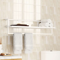 vidaXL Handdukshängare vit 95x25x22 cm järn