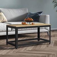 vidaXL Sidobord ljusbrun och svart 90x40x45 cm MDF och järn