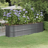 vidaXL Odlingslåda galvaniserat stål 296x80x68 cm antracit