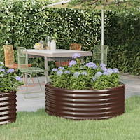 vidaXL Odlingslåda galvaniserat stål 100x100x36 cm brun