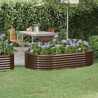 vidaXL Odlingslåda galvaniserat stål 175x100x36 cm brun
