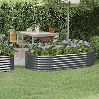 vidaXL Odlingslåda galvaniserat stål 175x100x36 cm antracit