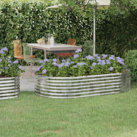 vidaXL Odlingslåda galvaniserat stål 175x100x36 cm silver