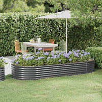 vidaXL Odlingslåda galvaniserat stål 249x100x36 cm antracit
