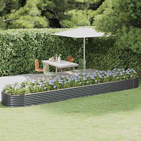 vidaXL Odlingslåda galvaniserat stål 507x100x36 cm antracit