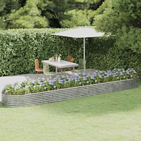 vidaXL Odlingslåda galvaniserat stål 507x100x36 cm silver