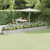 vidaXL Odlingslåda galvaniserat stål 544x100x36 cm silver