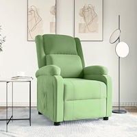 vidaXL Reclinerfåtölj ljusgrön sammet