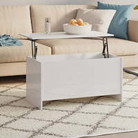 vidaXL Soffbord vit högglans 102x55,5x52,5 cm konstruerat trä
