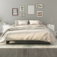 vidaXL Sängbord 2 st vit konstruerat trä