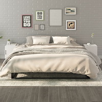 vidaXL Sängbord 2 st vit högglans konstruerat trä