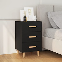 vidaXL Sängbord svart 40x40x66 cm konstruerat trä