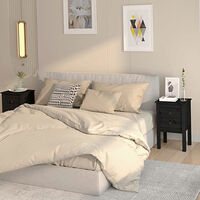 vidaXL Sängbord 2 st svart 40x35x61,5 cm massiv furu
