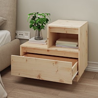 vidaXL Sängbord 60x34x51 cm massiv furu