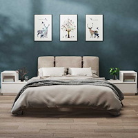 vidaXL Sängbord 2 st vit 60x34x51 cm massiv furu