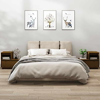 vidaXL Sängbord 2 st honungsbrun 60x34x51 cm massiv furu