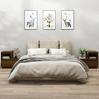 vidaXL Sängbord 2 st honungsbrun 60x34x51 cm massiv furu
