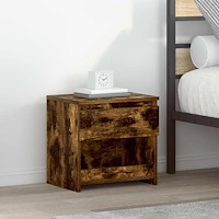 vidaXL Sängbord 2 st rökfärgad ek 40x30x39 cm konstruerat trä