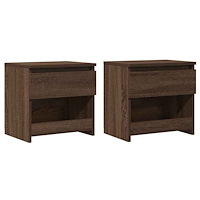 vidaXL Sängbord 2 st brun ek 40x30x39 cm konstruerat trä