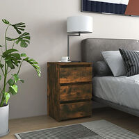 vidaXL Sängbord rökfärgad ek 40x35x62,5 cm konstruerat trä