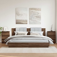 vidaXL Sängbord 2 st brun ek 40x35x62,5 cm konstruerat trä