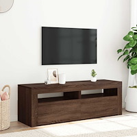 vidaXL Tv-bänk med LED-belysning brun ek 120x35x40 cm