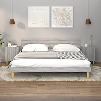 vidaXL Sängbord 2 st grå sonoma konstruerat trä