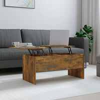vidaXL Soffbord rökfärgad ek 102x50,5x46,5 cm konstruerat trä