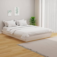 vidaXL Sängram vit massivt trä 120x200 cm