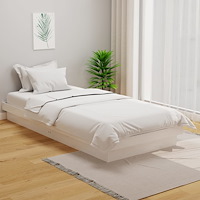 vidaXL Sängram vit massivt trä 90x190 cm