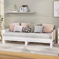 vidaXL Utdragbar dagbädd vit massiv furu 2x(90x190) cm