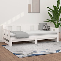 vidaXL Bäddsoffa vit massiv furu 2x(90x200) cm