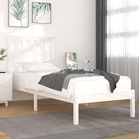 vidaXL Sängram vit massiv furu 90x200 cm