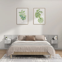 vidaXL Sänggavel med lådor betonggrå konstruerat trä