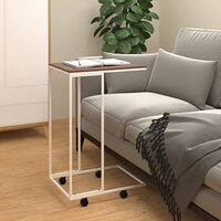 vidaXL Sidobord med hjul vit 40x30x63,5 cm konstruerat trä