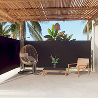 vidaXL Infällbar sidomarkis svart 160x600 cm