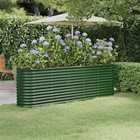 vidaXL Odlingslåda galvaniserat stål 224x40x68 cm grön