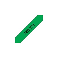 Brother Tape BROTHER TZE731 12mm svart på grön