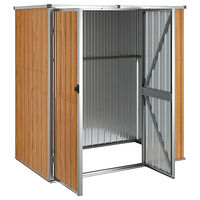 vidaXL Trädgårdsskjul brun 161x89x161 cm galvaniserat stål