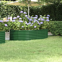 vidaXL Odlingslåda galvaniserat stål 152x80x36 cm grön