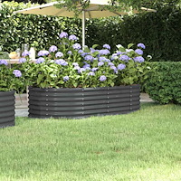 vidaXL Odlingslåda galvaniserat stål 152x80x36 cm antracit