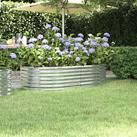 vidaXL Odlingslåda galvaniserat stål 152x80x36 cm silver