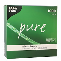 PAPSTAR Rörpinne PURE Bambu 15cm 1000/fp