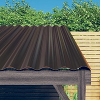 vidaXL Takplåt 12 st pulverlackerat stål brun 60x36 cm