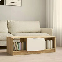 vidaXL Soffbord vit och sonoma-ek 102x50x36 cm konstruerat trä