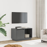 vidaXL Tv-bänk grå 74x35x44 cm massiv furu