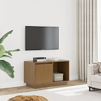 vidaXL Tv-bänk honungsbrun 74x35x44 cm massiv furu