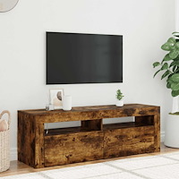 vidaXL Tv-bänk med LED-belysning rökfärgad ek 120x35x40 cm